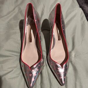 Sophia Webster Luella Metallic Heart Pumps